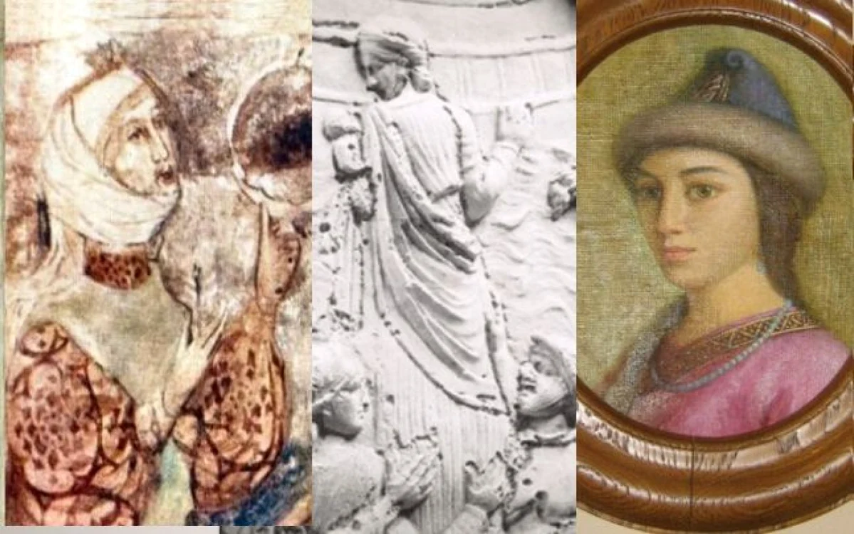 Elisabeta, sora regelui Decebal şi domniţa Ruxandra, portretizate de artişti în trecut.