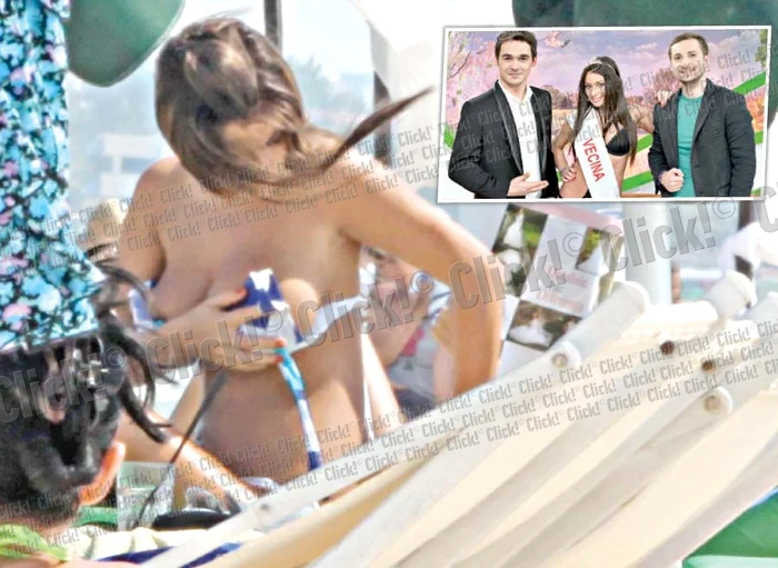 Fotoreporterii Click! au surprins cele mai sexy poze cu Roxana Vancea. Sânii ei abia încap în sutien