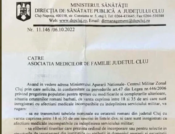 MApN susține că DSP-urile trebuie să trimită periodic situația cu bărbații care nu pot face armata