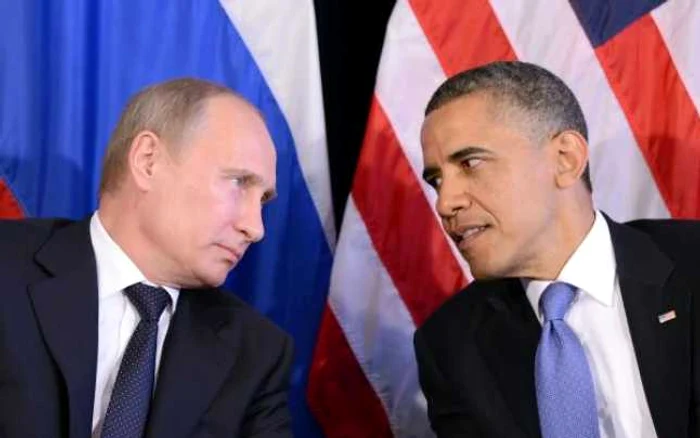 Liderul de la Kremlin, Vladimir Putin, alături de preşedintele american Barack Obama