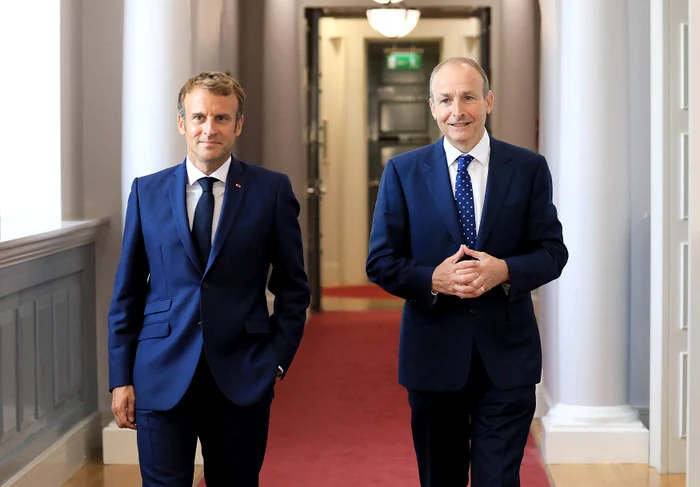 Întâlnire între Emmanuel Macron şi premierul irlandez Michael Martin Foto: Getty Images (arhivă)