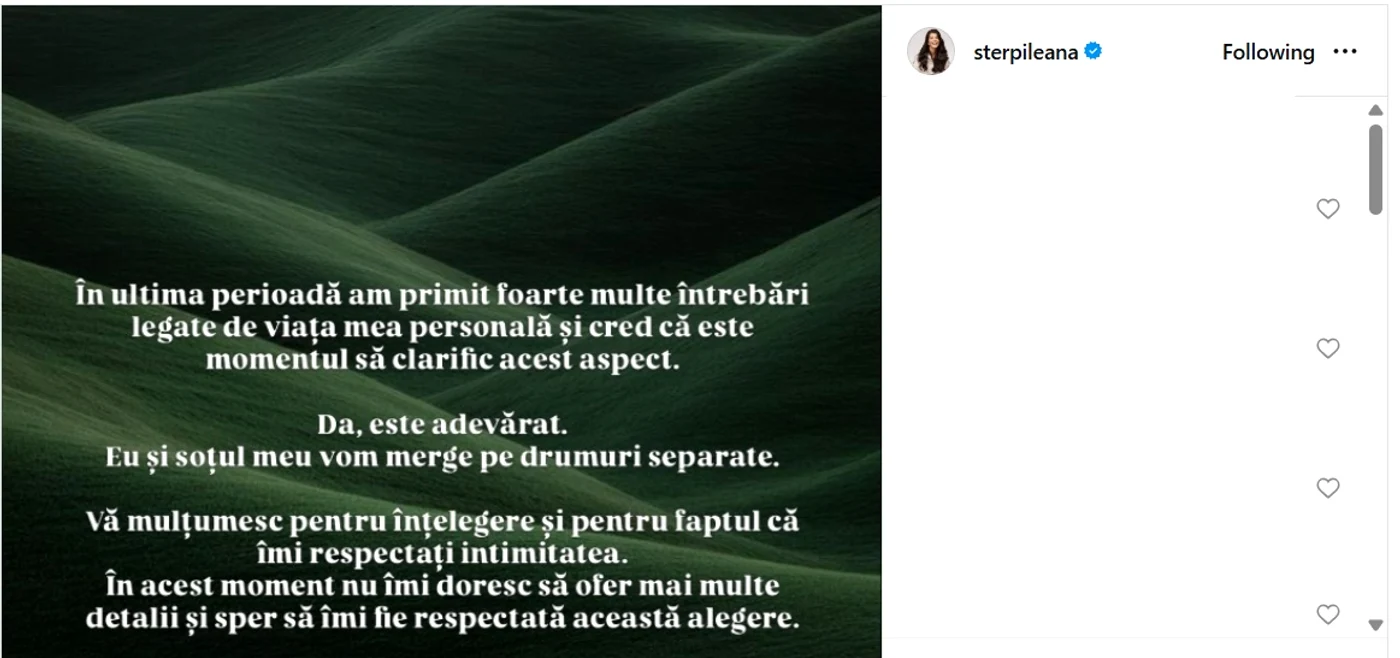 Ileana Sterp și Daniel Aloman nu mai formează un cuplu. Foto: Instagram