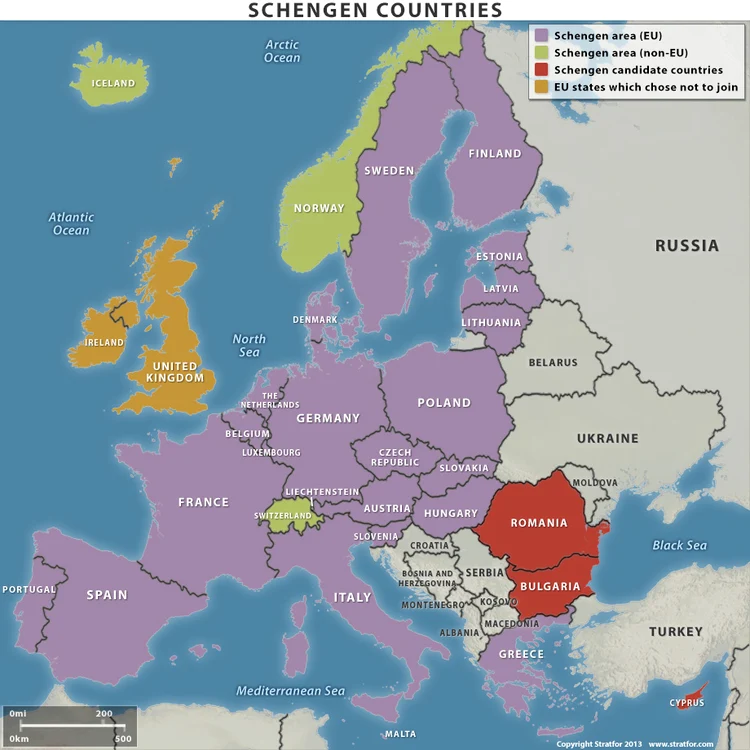 Până în prezent, 30 de state au aderat la Acordul Schengen, printre care Belgia, Franța, Germania, Luxenburg, Portugalia, Spania, Țările de Jos, Elveția, Liechtenstein, Norvegia, Islanda