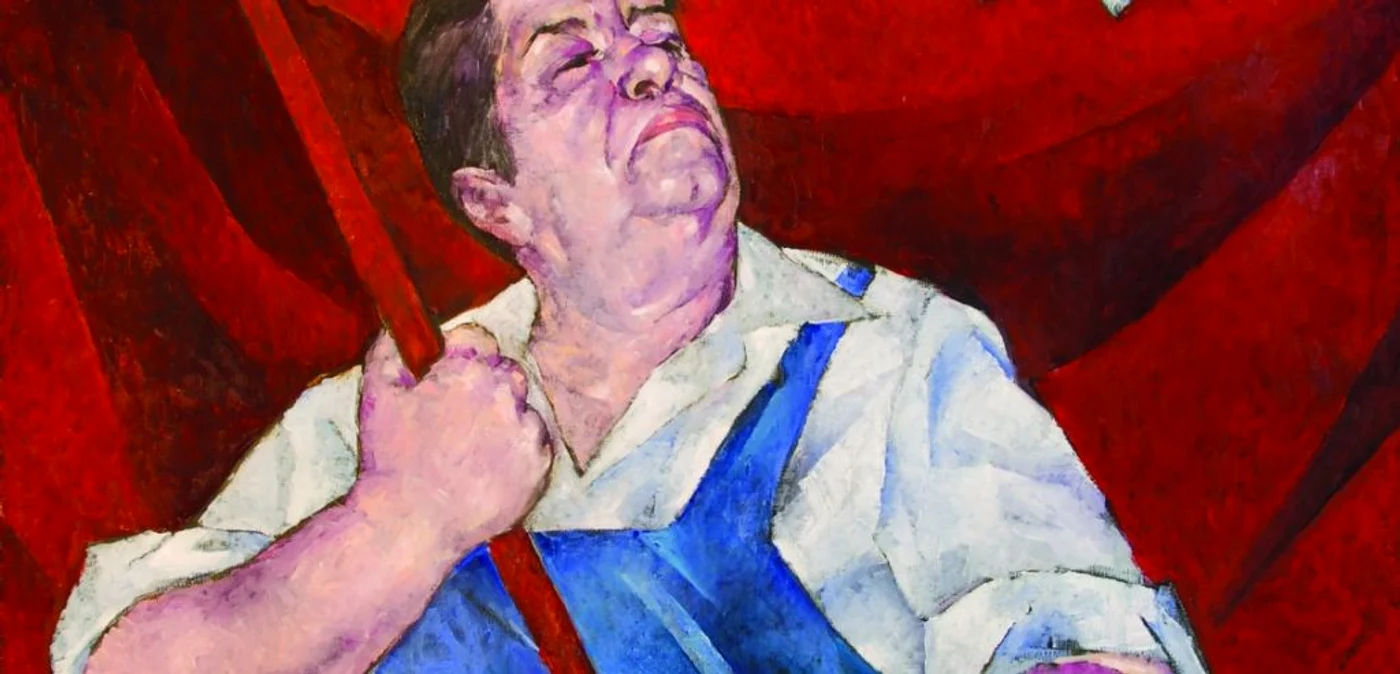 Lucrarea-autoportret de pe afişul
expoziţiei Marilenei Murariu, care i-a scandalizat pe cenzorii cu grade militare