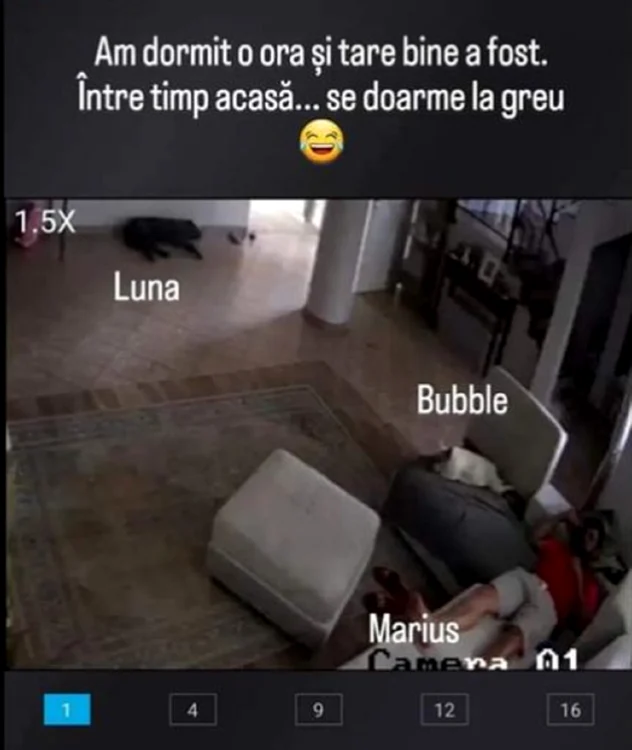Imaginea care arată că îl supraveghea chiar și în somn / Foto: Instagram
