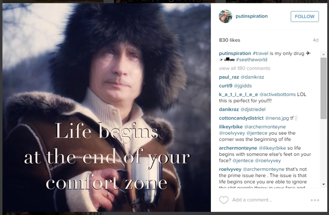 vladimir putin pe instagram foto Putinspiration/Instagram