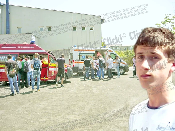 Medicii sosiţi la faţa locului au acordat primul ajutor elevilor evacuaţi din şcoală