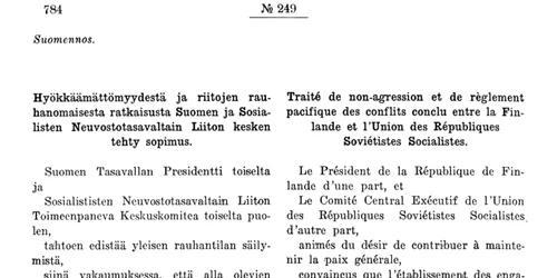 Pact de neagresiune Finlanda - UR.S.S. (1932)