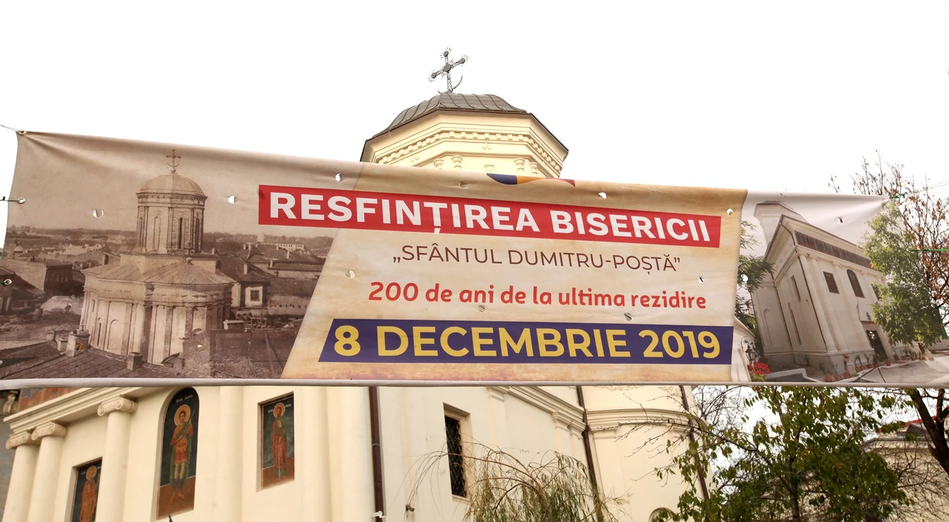 
    Resfințirea Bisericii Sf. Dumitru-Poștă va avea loc duminică, 8 decembrie 2019, după câțiva ani de restaurareFoto: facebook.com  