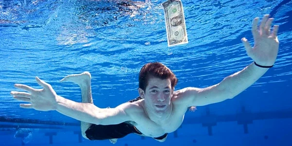 Spencer Elden, în poza refăcută de pe albumul „Nevermind“