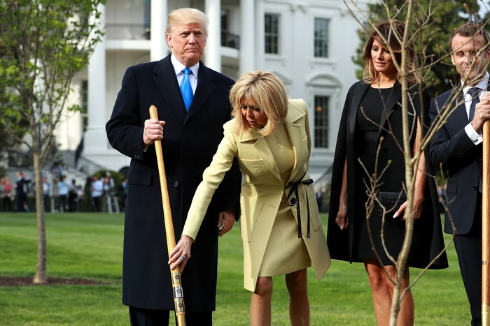 Donald și Melania Trump/ Emmanuel și Brigitte Macron