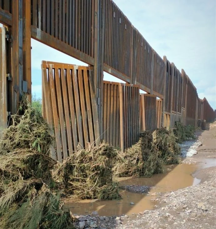 Zidul construit în mandatul lui Donald Trump la graniţa cu Mexicul s-a deteriorat. Sursă foto: Tomi T Ahonen/twitter