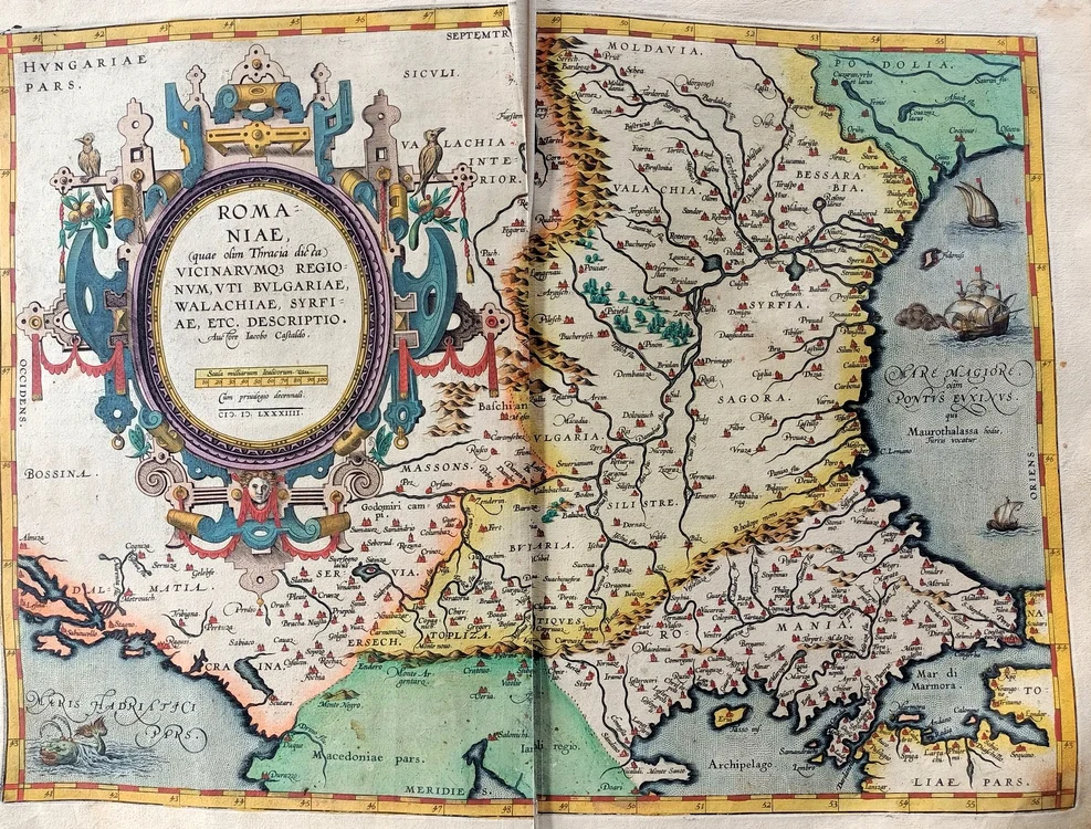 Harta României în urmă cu 428 de ani FOTO Biblioteca Batthyaneum