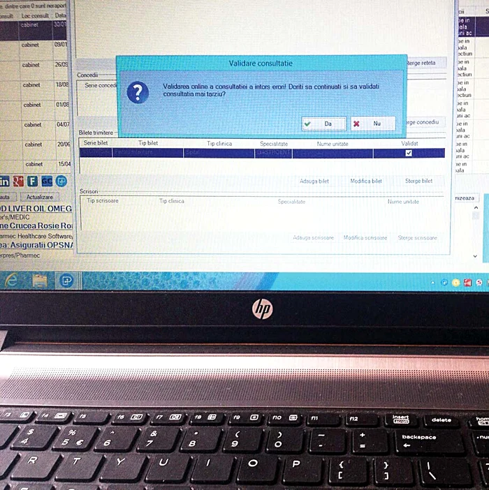 Erori sistem la validarea cardului de sanatate