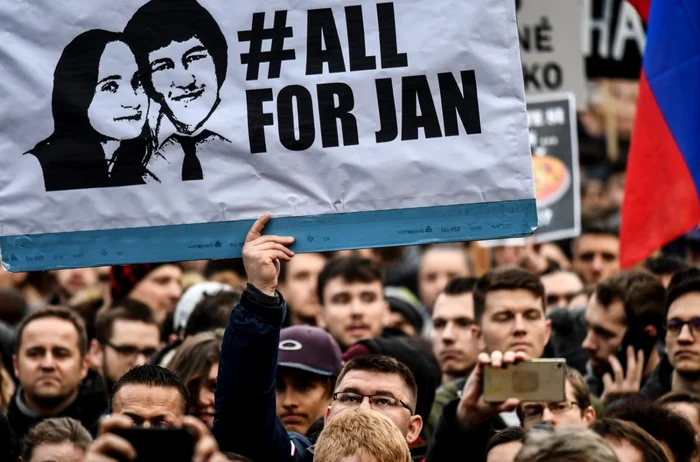 Protest antiguvernamental după asasinarea jurnalistului Jan Kuciak FOTO EPA-EFE