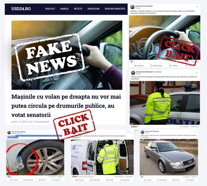 Șoferii, bombardați cu știri false pe diferite siteuri. Avertismentul Registrului Auto Român