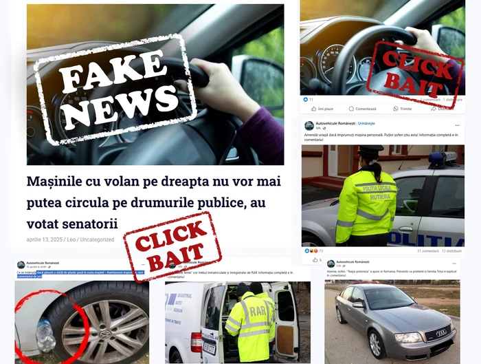 Știri false răspândite pe site-uri FOTO: Facebook/RAR