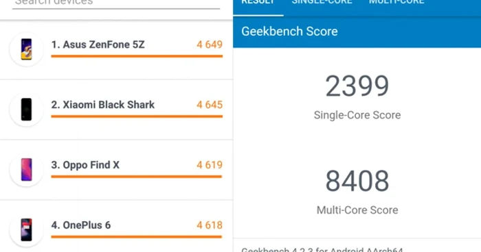 Sony Xperia XZ2  3DMARK GEEKBENCH FOTO Adrian Pogîngeanu