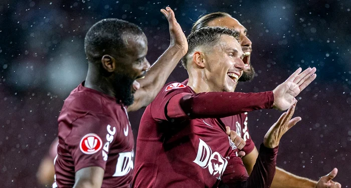 Ardelenii s-au dezlănțuit pe finalul partidei cu Paksi. Foto Facebook CFR Cluj
