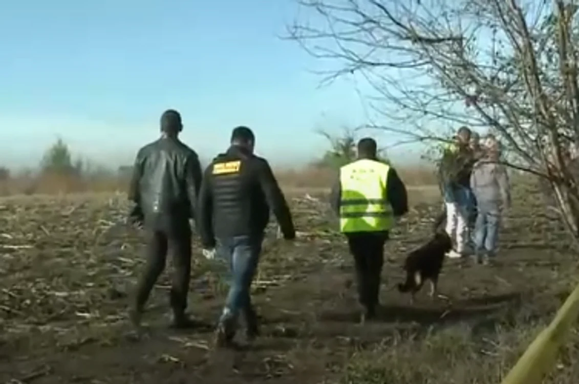 Fragmente osoase, aparent umane, găsite pe un câmp din Bragadiru, în apropiere de BucureștiFoto: Captură Video
