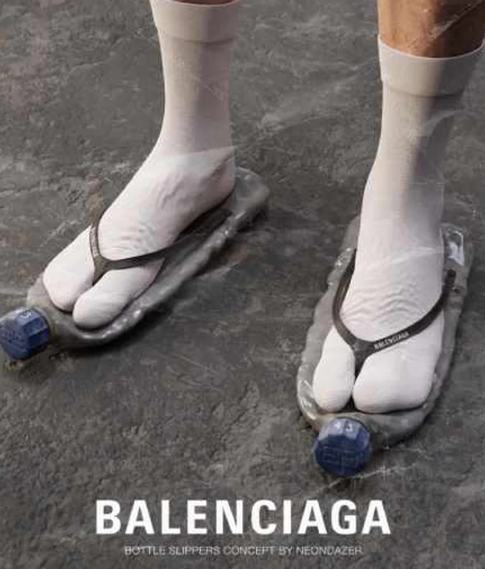 Șlapii Balenciaga, în viziunea graficianului creativ. Foto: Instagram 