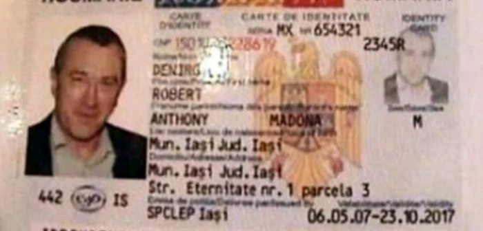 Buletin fals cu numele lui Robert de Niro Foto digi24.ro