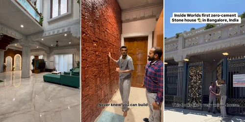 Casa din India, construită fără ciment, creată pentru a dura peste 1000 de ani Colaj Instagram
