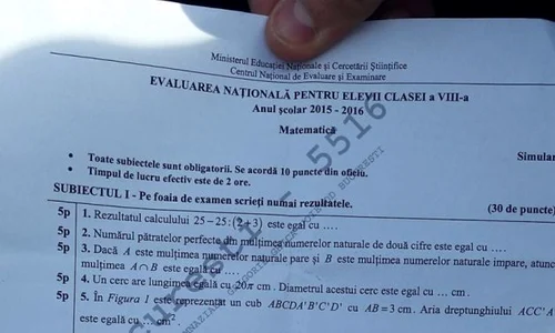 Subiectele de Matematică, de la simularea Evaluării naționale, au avut grad de dificultate medie jpeg