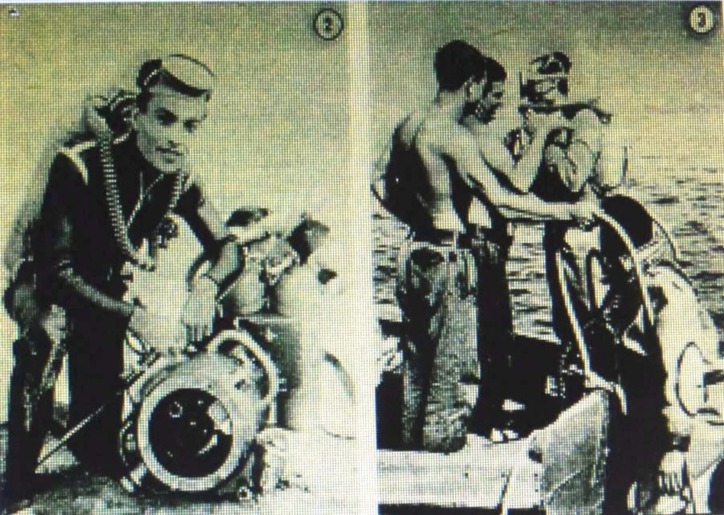 Vasile Cosma, practicând cea mai mare pasiune a sa: arheologia submarină  (FOTO: "Memoria Oltului")