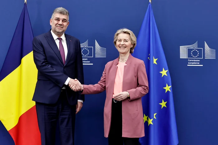 Premierul Marcel Ciolacu și președinta Comisiei Europene, Ursula von der Leyen FOTO: Fb/ Ciolacu