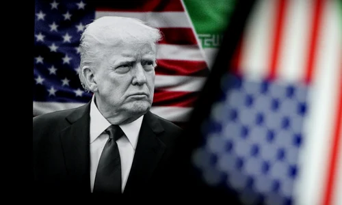 Donald Trump avînd în fundal steagurile SUA Iran Israel FOTO Shutterstock jpg