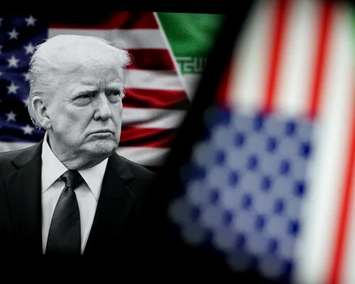 Donald Trump avînd în fundal steagurile SUA Iran Israel FOTO Shutterstock jpg