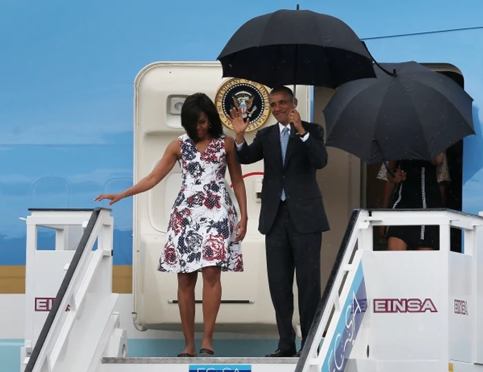 Michelle Obama a purtat o rochie semnată de Carolina Herrera