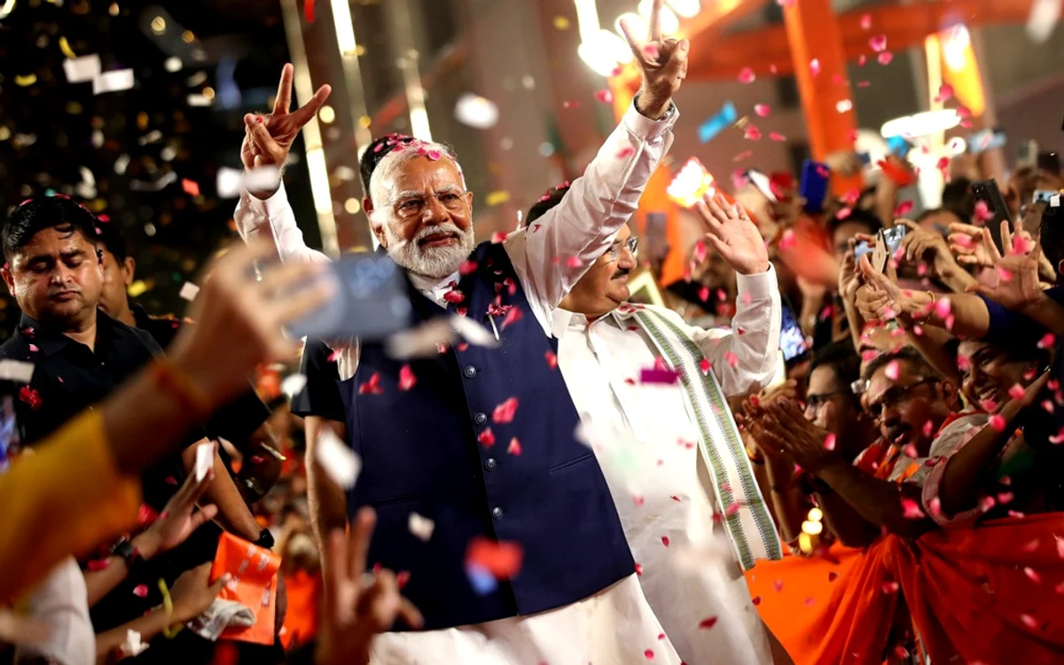 Premierul indian Narendra Modi a câștigat al treilea mandat FOTO EPA-EFE