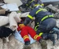 Imagini din timpul misiunii de căutare-salvare a echipei RO-USAR, pentru recuperarea celor trei persoane surprinse sub dărâmături.