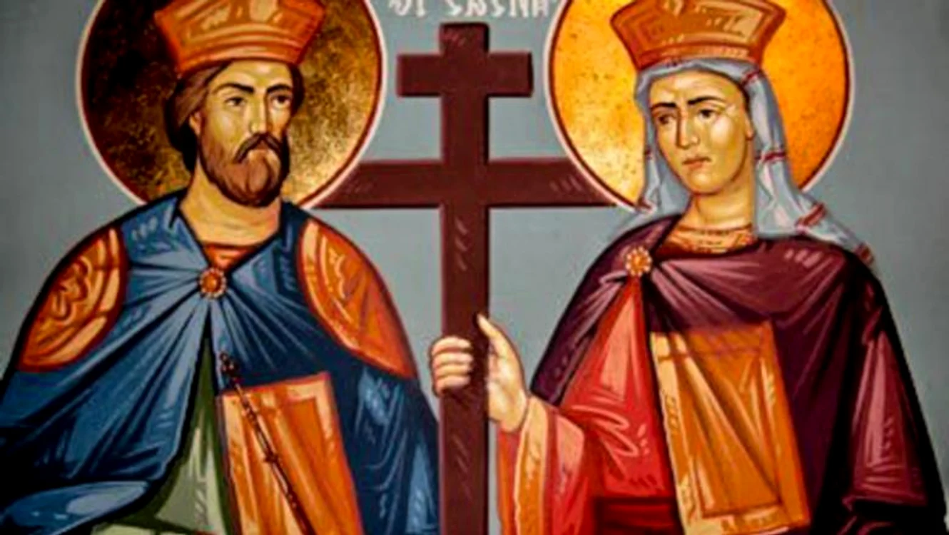 Sfinții Constantin și Elena se sărbătoresc pe 21 mai.