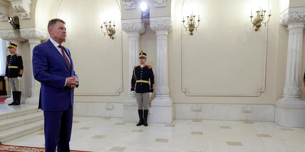 Preşedintele Klaus Iohannis îl primeşte pe preşedintele Consiliului European, Charles Michel, la Palatul Cotroceni din București. FOTO Inquam Photos / George Călin