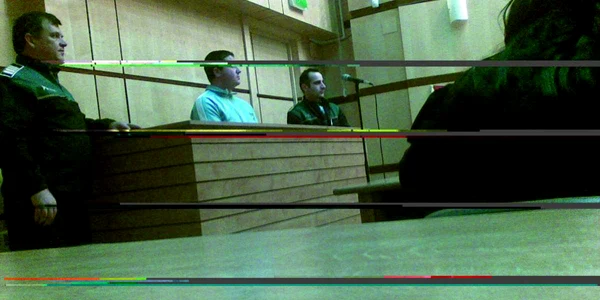 Ion Bojin în boxa acuzaţilor, când a cerut eliberarea din arest. 