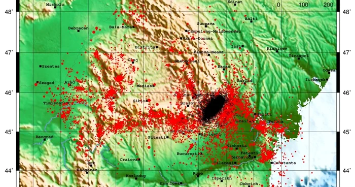 Zona Vrancea, sursa a 90% din cutremure FOTO: INFP