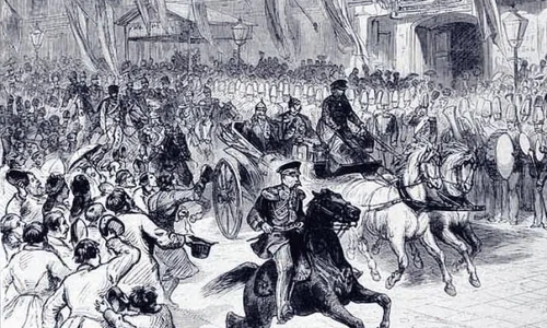 Ţarul Alexandru al II lea declară război Imperiului Otoman la Chişinău jpeg