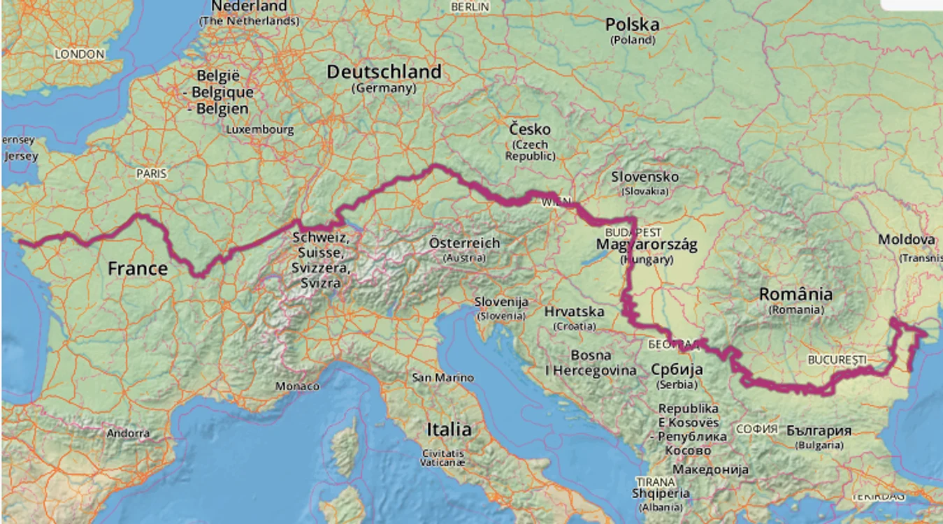 EuroVelo 6 face legătura între Atlantic și Marea Neagră FOTO: EuroVelo 6
