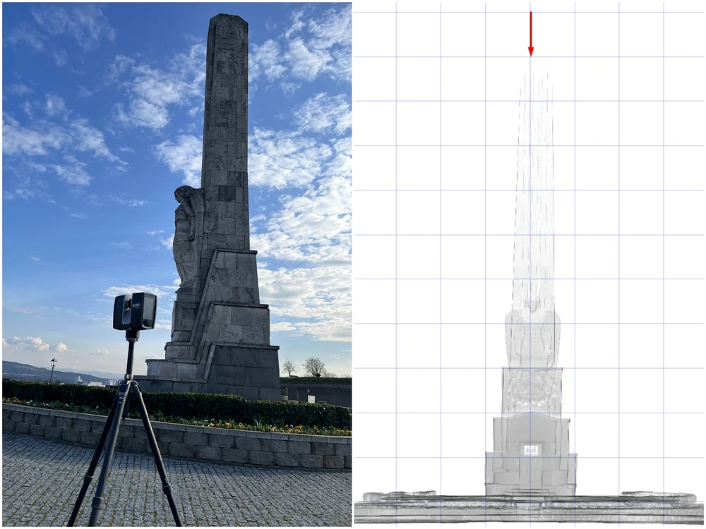 Scanarea a scos în evidență înclinarea monumentului FOTO Călin Șuteu