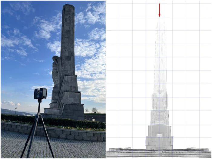 Scanarea a scos în evidență înclinarea monumentului FOTO Călin Șuteu