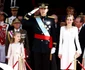 Regele Felipe în ziua încoronării în Spania, 19 iunie 2014, cu Regina Letizia, Prințesa Leonor și Infanta Sofia. FOTO: Getty Images