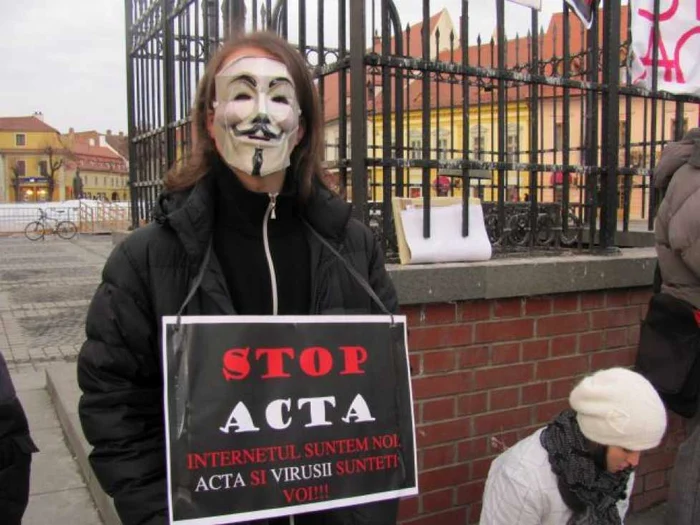 Protest ACTA la Sibiu