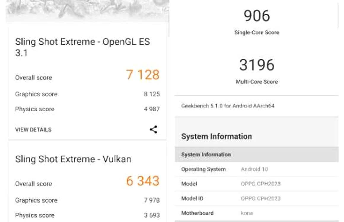 OPPO Find X2 teste 3DMark şi Geekbench