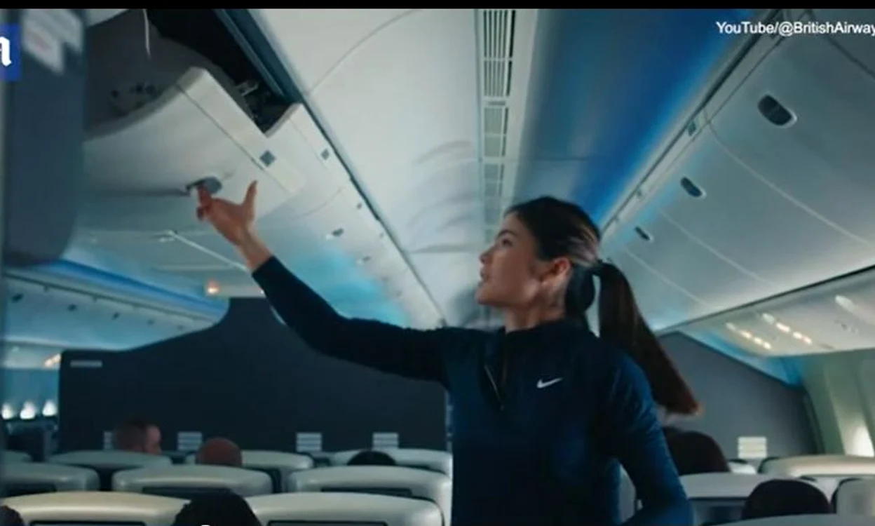 Emma Răducanu, în videoclipul British Airways.  FOTO: Captură video Daily Mail 