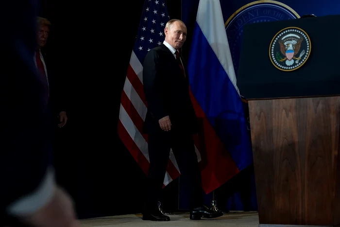 Donald Trump și Vladimir Putin au ținut o scurtă conferință de presă FOTO PROFIMEDIA