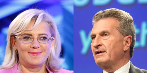 Corina Cretu Gunther Oettinger colaj articol FOTO David Muntean si EPA