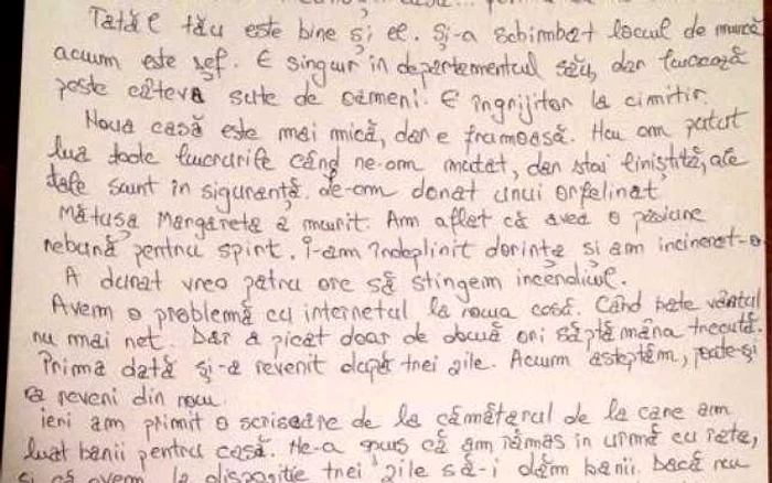 Scrisoarea, o farsă macabră a părinţilor